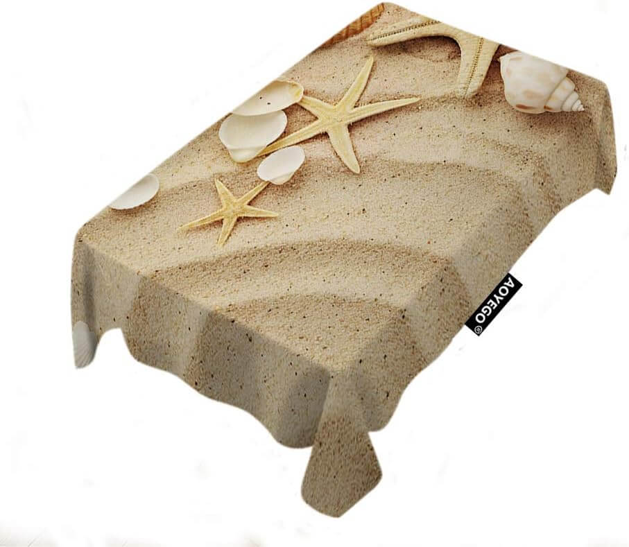 beach table decorations sandy table cloth