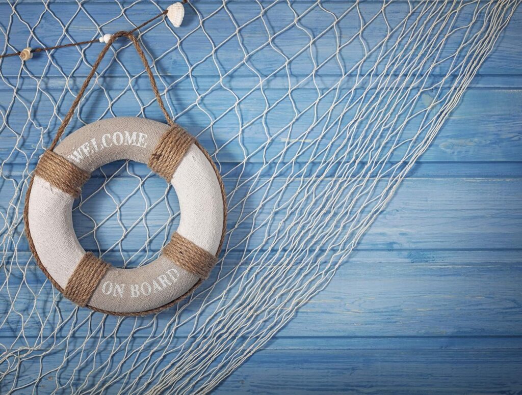 beach table decorations fishnet table cloth