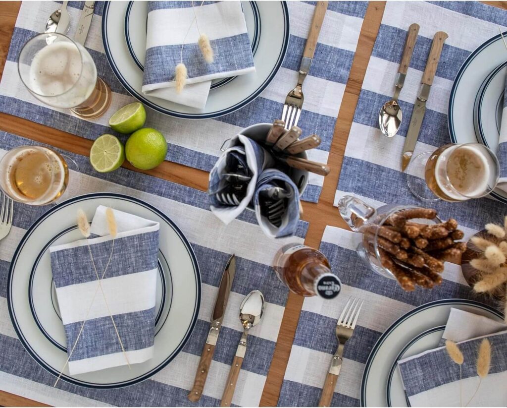 striped placemats
