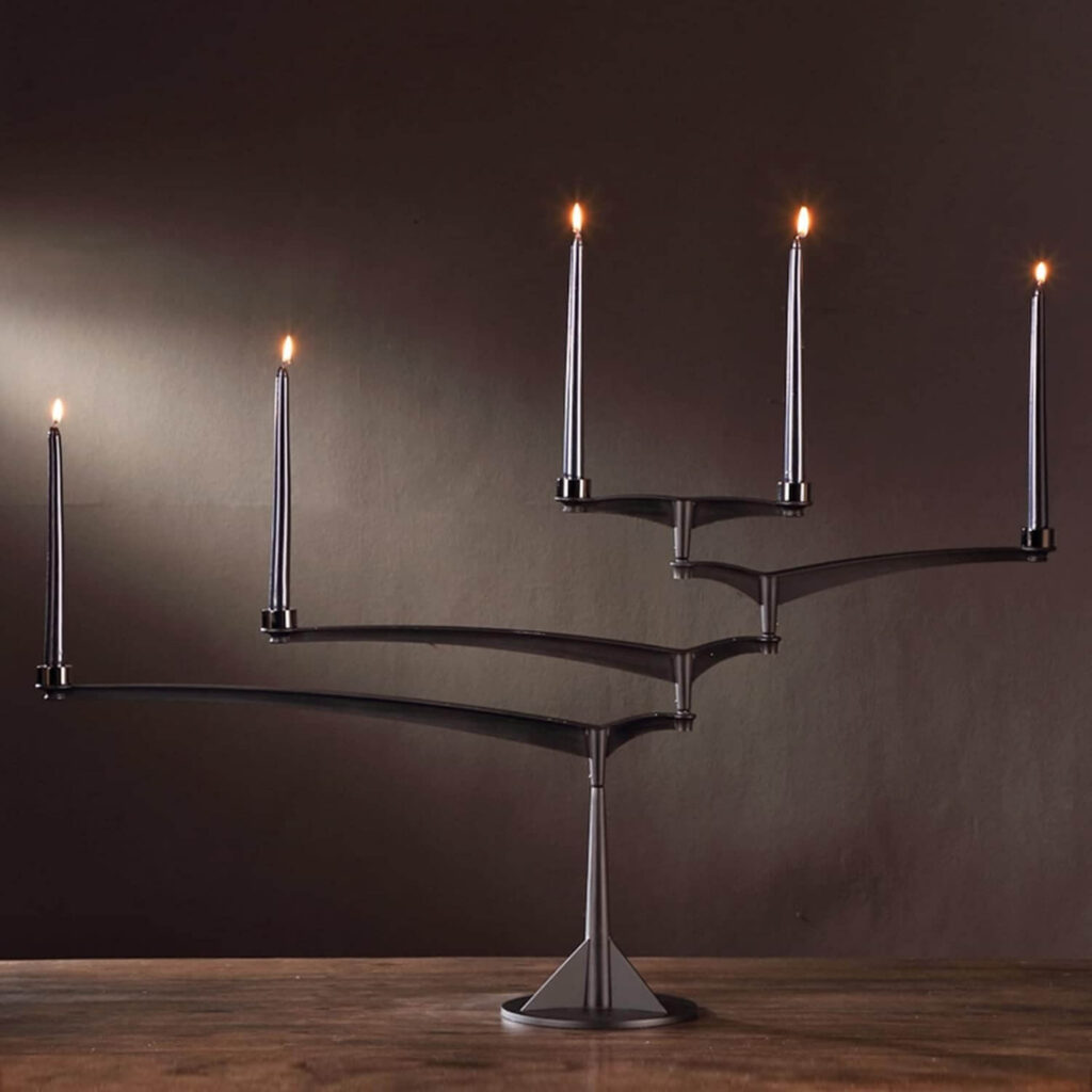 black and white party candelabra