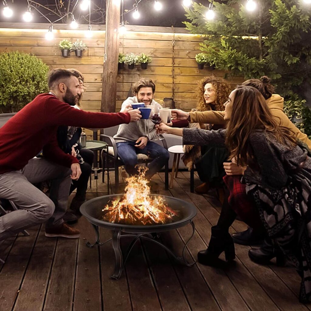 outdoor table decor firepit