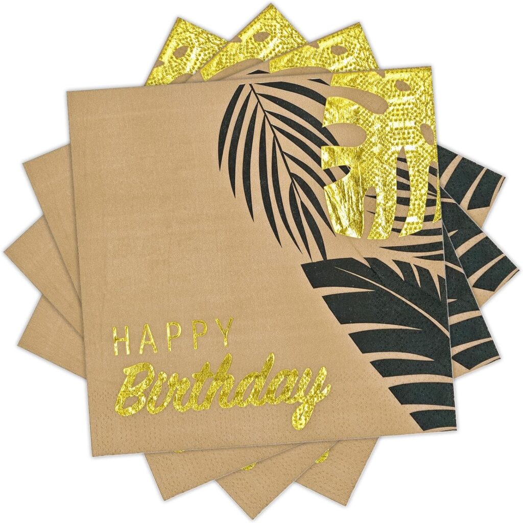 party table decor gold paper napkins