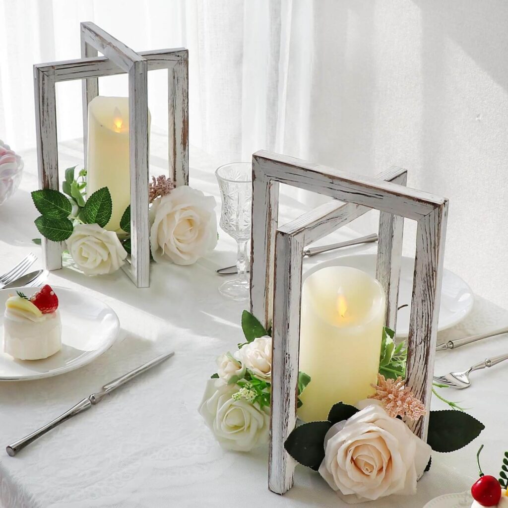 rustic wedding table candle holders