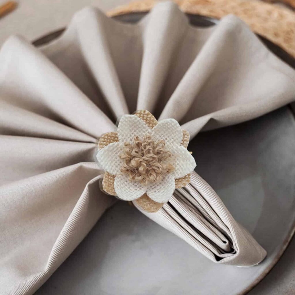 rustic wedding table napkin rings