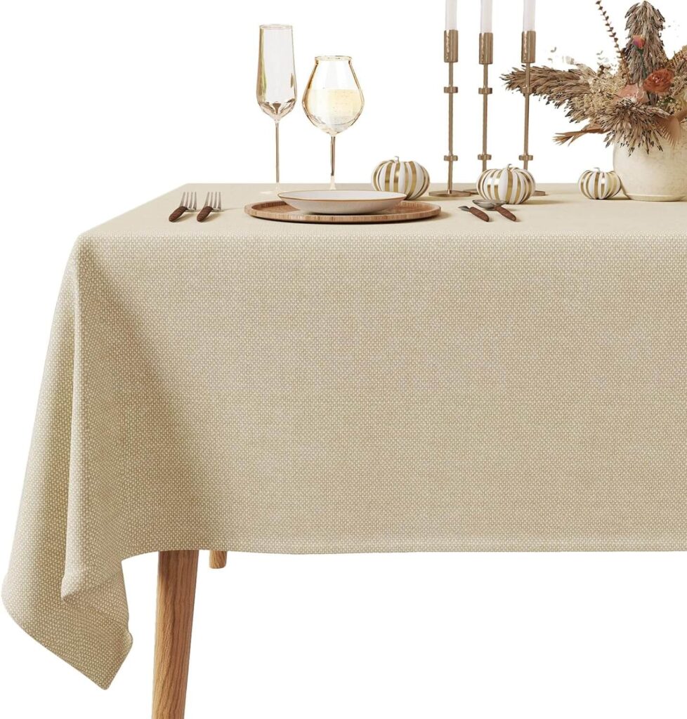 dinner party faux linen cloth