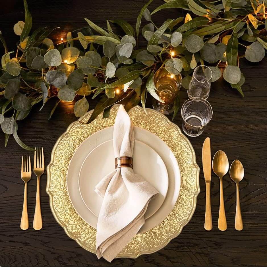 first dinner party gold charger