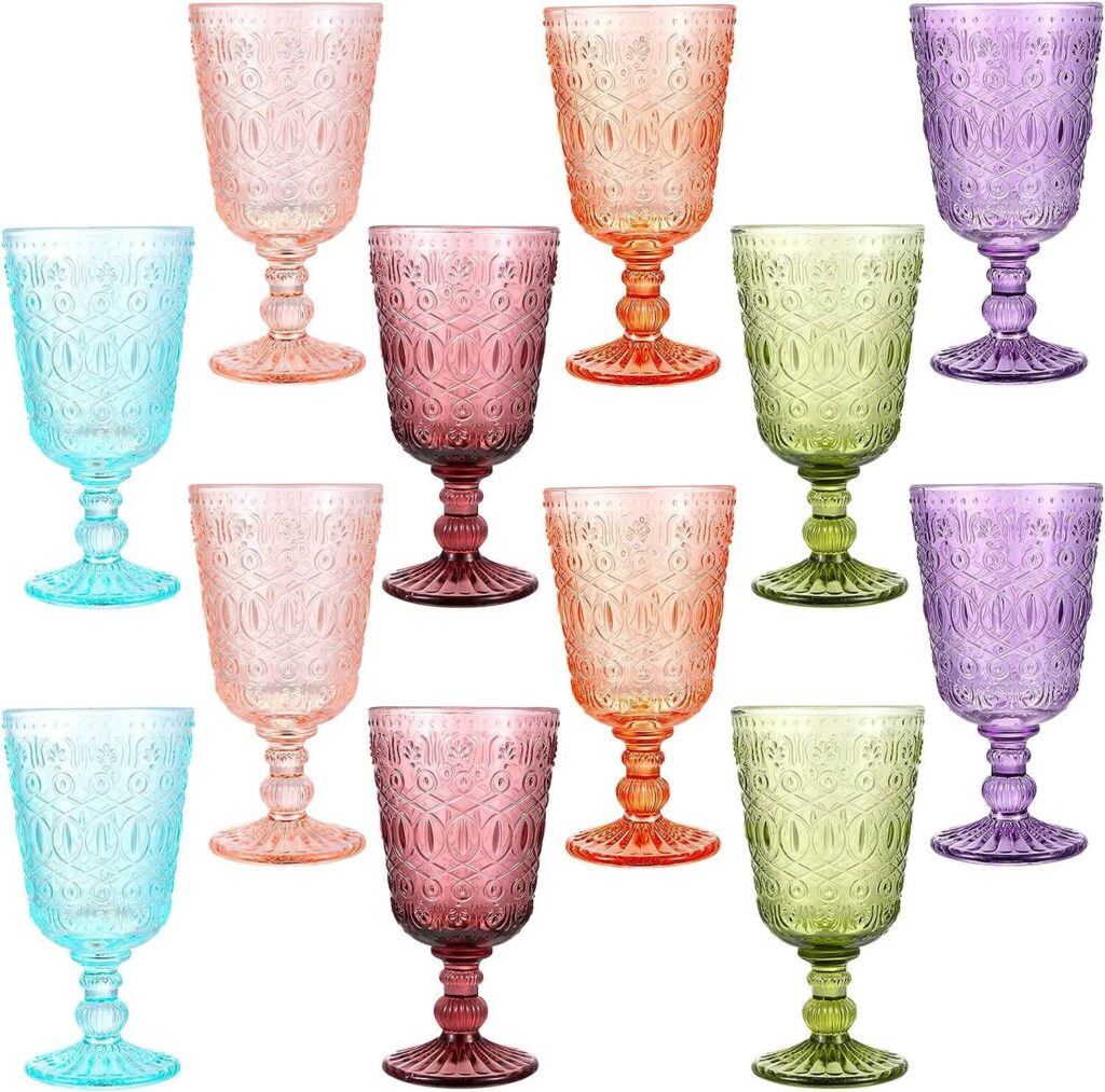 first dinner party colored glasses