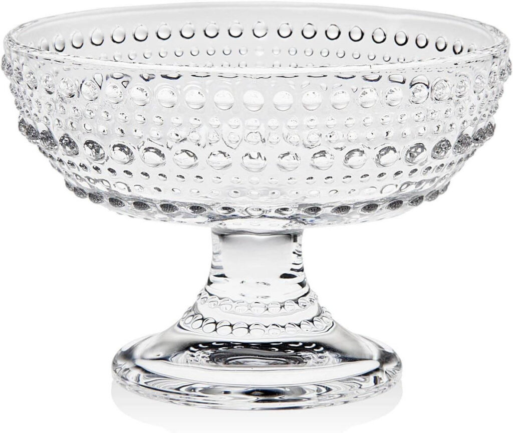 vintage table decor glass pedestal bowl