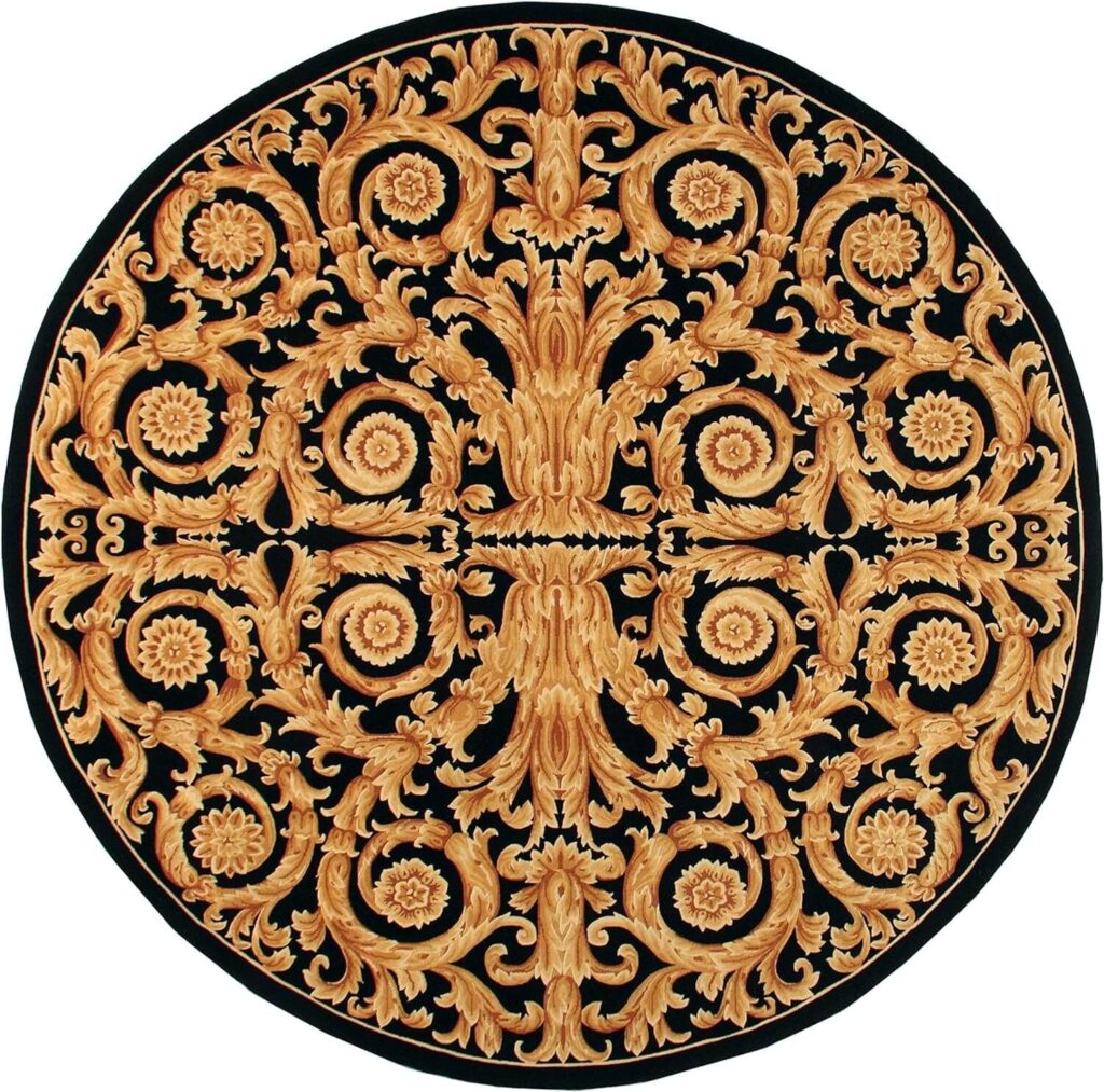 baroque living room round rug