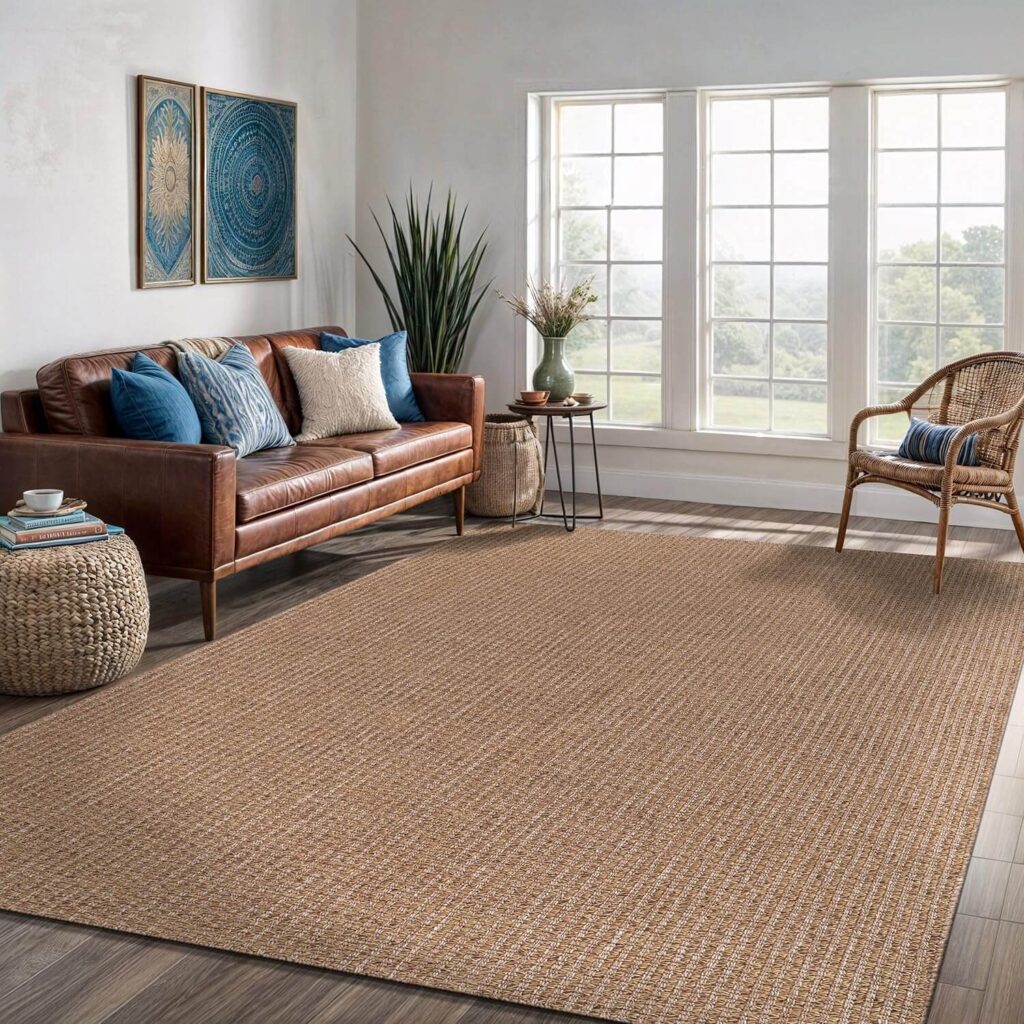 coastal theme living room jute rug