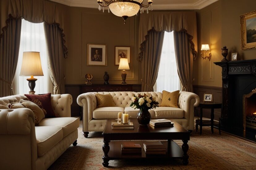 traditional living room chesterfield